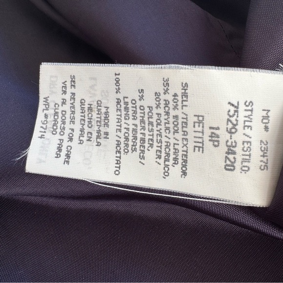 *Vintage* Sag Harbor Wool Blend Plaid Blazer Size 14P - Picture 4 of 5